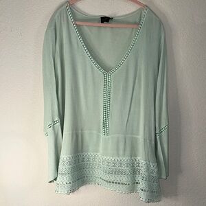 Mint Green V-Neck Women's Tunic‎